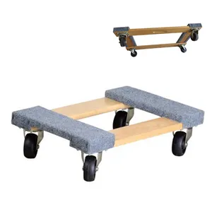 Factory wholesale multifunction wooden moving trolley dolly cart