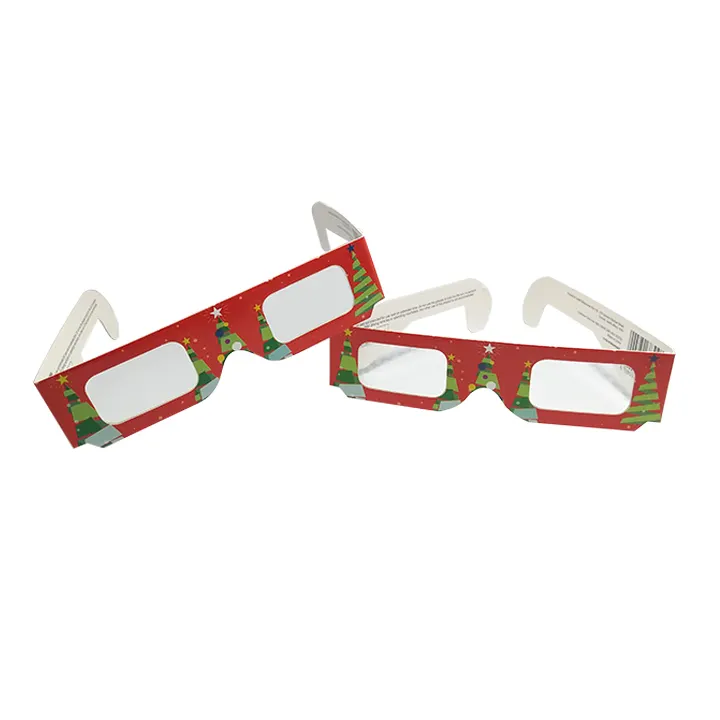 مصنع توريد مخصصة الطباعة صندوق ورقي ملون 3d نظارات رخيصة القلب/الألعاب النارية/شجرة عيد الميلاد/ثلج نظارات انعراج