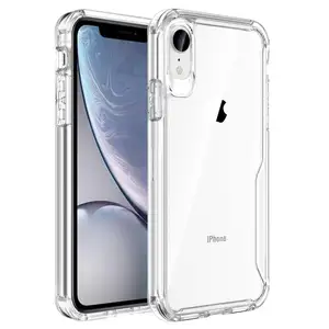 Crystal Clear hibrid TPU PC damla geçirmez cep telefonu kılıfı için iPhone 6 6S 7 8 artı X XR XS XsMax kılıf