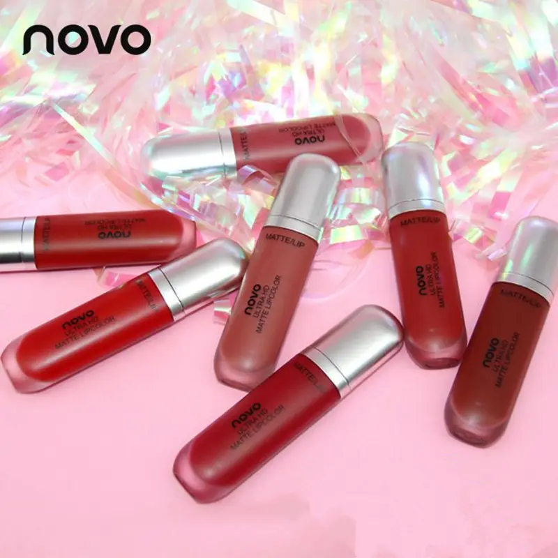NOVO matte liquid lipstick cream ice cream velvet lip glaze noourishing moisturizing students lip gloss makeup 8 colors