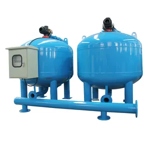 Automatic backwash bypass filtration 60m3/hour sand filter for cooling water treatment