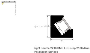 Slim ALP2221 Recessed Led Profile Aluminum for <strong>Strips</strong> <strong>Lighting</strong> with <strong>Diffuser</strong> - Product Image 6