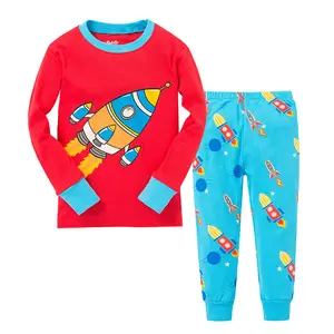 Pijama de manga larga para niños, ropa de dormir Popular, OEM, 100% algodón