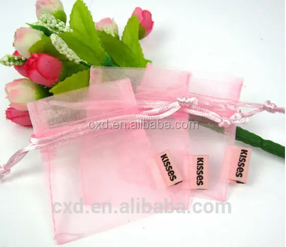 transparent bags personalized organza bags/pouch for Christmas day's candy