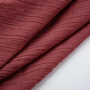 National simplicity wrinkle effect 55% ramie 45% rayon blend fabric for garment