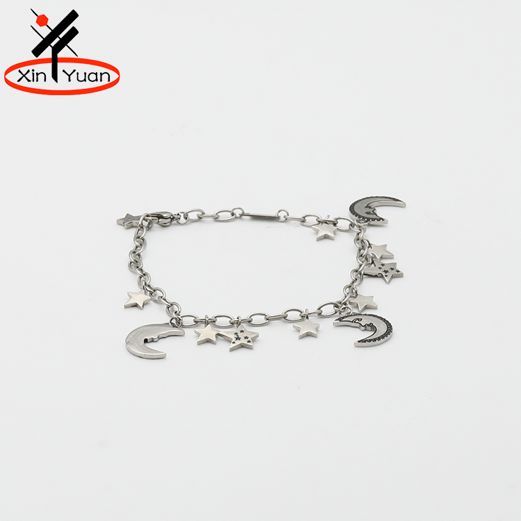 Mejor venta de acero inoxidable Cadena de pie con Luna estrellas para ventas al por mayor