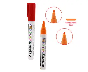 Japón tinta 6mm punta Reversible calidad superior Dry Wet Erase marcador líquida fluorescente de la tiza