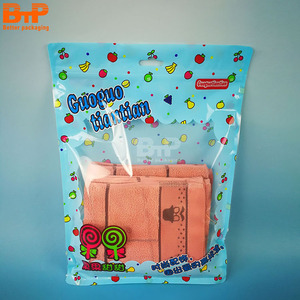 Emballage plastique refermable imprimé sur mesure avec trou Euro pour vêtements, chaussettes, sous-vêtements pour bébés, sac en mylar avec fermeture éclair - Product Image 2