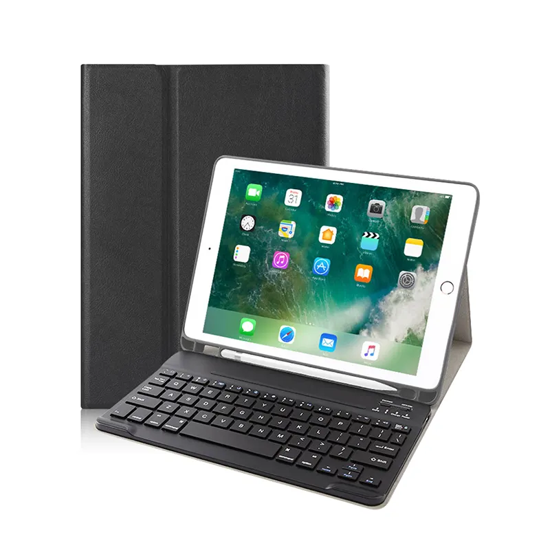 For 2018 New iPad Pro 11 inch Case with Pencil Holder, For iPad Pro 11 Inch Keyboard Case Tablet Shell Leather