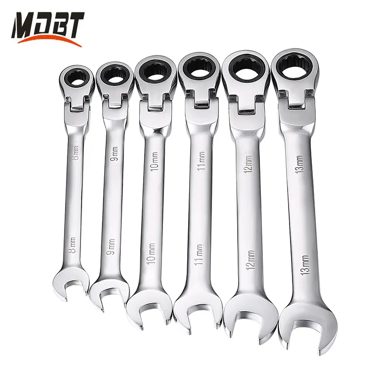 8-18 Mm Hand Tools Flexible Ratchet Wrench Spanner Chrome Vanadium Combination Ratchet Wrench Set Open End Wrench
