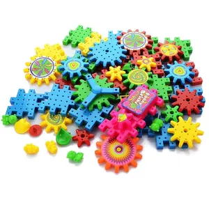 Funny Gear Building Toy Set - Electric Interlocking Learning Blocks - Motorized Spinning Gears