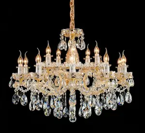 Blown Glass K9 Crystal Chandelier Gold Ceiling Light Modern