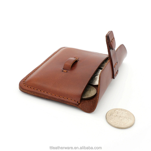 Italian Vegetable Tanned Leather Name Card Case Cowhide Coin Holder - Product Image 4