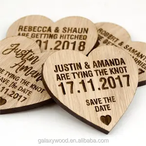 Oem supply Save the Date custom engaved wooden Fridge Magnet