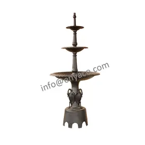 Fuentes de piscina de 3 niveles, decoración Exterior grande de Metal para Patio, hierro fundido, urna de agua, China, 8 pies de alto