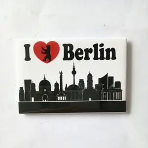 カスタム印刷されたベルリンパリブリキ金属観光お土産都市冷蔵庫用マグネット