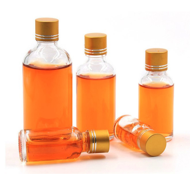 Customized clear medicine bottle for liquid glass medicine bottle with plastic lid