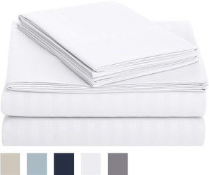 Bộ Ga Trải Giường Màu Trơn Phong Cách Sọc Sa Tanh Vi Sợi Vỏ Chăn Ga Gối Đệm Tùy Chỉnh - Product Image 2