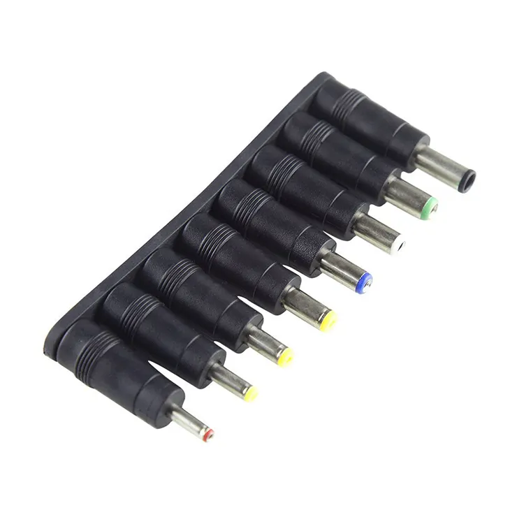 8pcs Female 5.5x2.1mm DC Barrel Plugs to Universal Male Jack Tips Converters Sockets Connectors Set