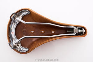 Selle de vélo en cuir de vache de haute qualité-STILL GCR-01 couleur miel pour hommes, vélos de montagne 242x176mm - Product Image 4