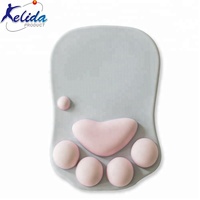 Cojín de Gel de silicona suave para reposamuñecas, decoración de escritorio, pata de gato, alfombrilla de ratón colorida