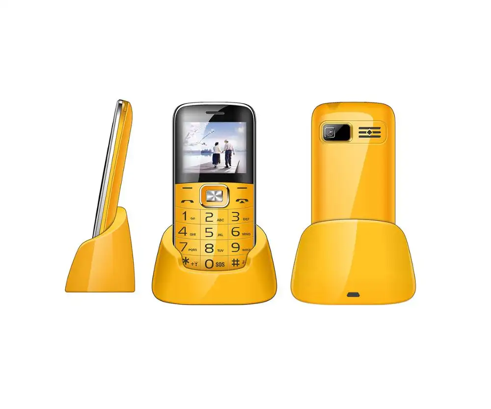 New Arrival old man senior dual sim 2G GSM cordless very slim mobile feature phone with SOS big button