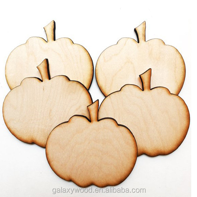 custom design laser engraved Pumpkins shape Unfinished Wooden shapes