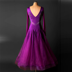 OCTM040 Grosir Gaun Dansa Latin Salsa Tango Waltz Ballroom Performa Berlian Kristal - Product Image 3