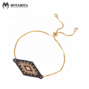 MI-B180056 Moyamiya Miyuki Nazar Boncuk contra geométrico hecho a mano con cuentas pulsera brazalete - Product Image 3