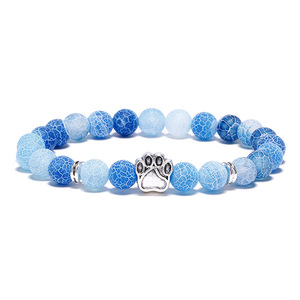 <span class=keywords><strong>Bracelet</strong></span> en pierre naturelle coloré à motif de patte de chien et de fossiles de vent, style mode - Product Image 5