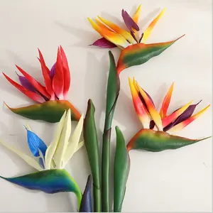 Fabriek groothandel prijs kleurrijke woondecoratie kunstmatige paradijsvogel bloem