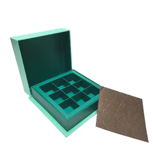 Luxo design melhor qualidade personalizado rígido doces chocolate caixa papelão papel caixa de presente com papel tissue e divisor de papel