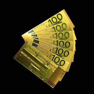 Tamaño personalizado es aceptable regalo 100 Euro plateado 24 k gold foil billetes - Product Image 1