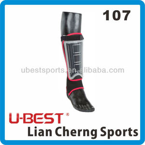 Protège-tibias élastiques réglables U-BEST en polyester 107 S~L pour adultes, coussinets de protection personnalisables pour le sport et la course, couleurs variées - Product Image 3
