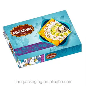 Cajas de embalaje de regalo para dulces indios de papel de Tarjeta blanca Popular OEM
