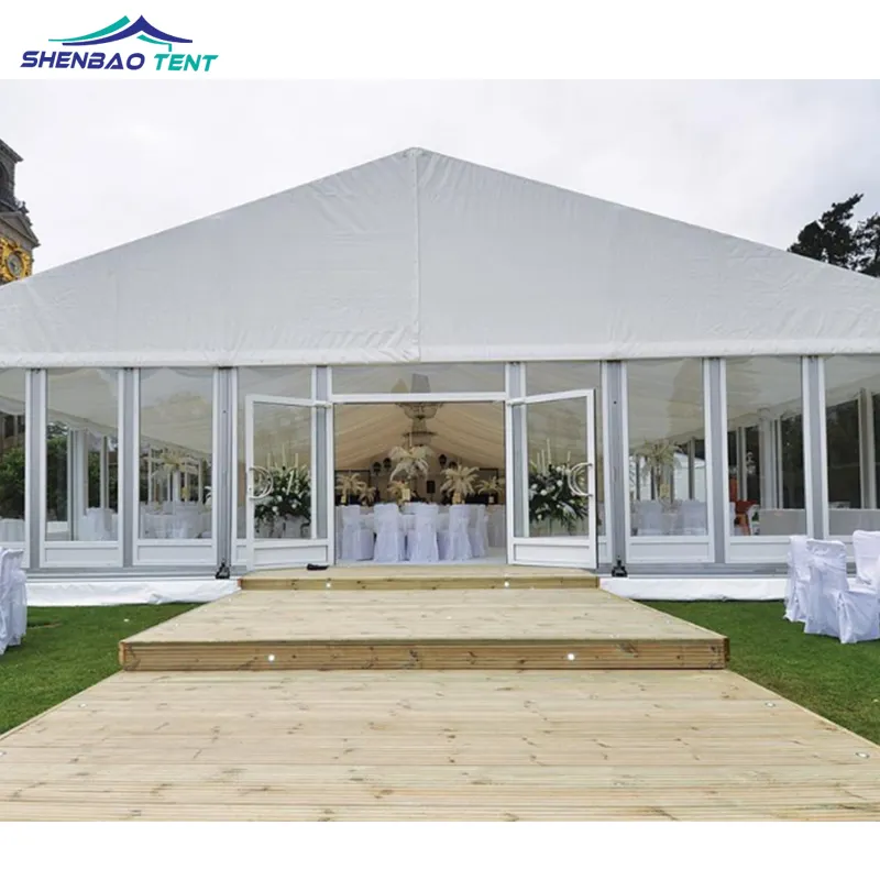 Tente de salon en plein air, grand pvc de luxe blanc entrepôts commerciaux fête de mariage chapiteau événement tente d'église pour événements