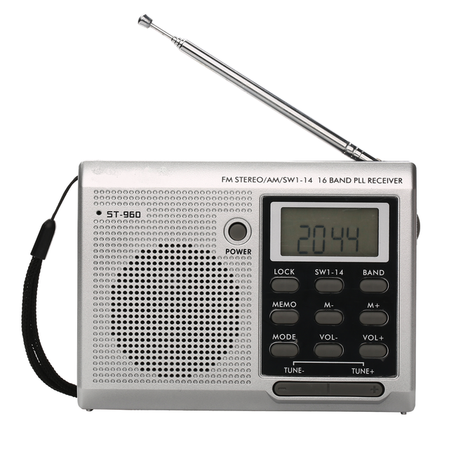 Sold Well Portable Multiband Radio with LCD Display Mini Radio Clock