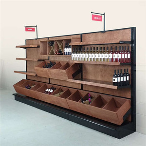 China Groothandel Wijn Whisky Winkel Armatuur Fles Opslag Houten <span class=keywords><strong>Display</strong></span> Stand Metalen Rekken Voor Luxe Drank Retail Winkel - Product Image 6