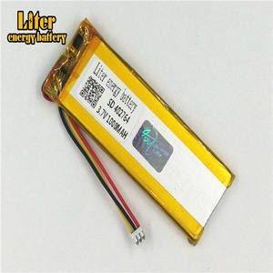 Connector 1,5-<span class=keywords><strong>3</strong></span> p <span class=keywords><strong>3</strong></span>,7 V 402764 1000 mAh rechargeable Li-ion Polymer battery PL403065 LiPo battery with wires - Product Image 1