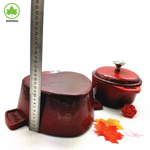 스테인리스 손잡이, Cerise 무쇠 네덜란드 오븐 2.5 quart를 가진 에나멜을 입힌 심장 - Product Image 3
