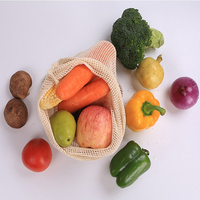 Set biologische katoenen mesh zakjes op maat, biologisch afbreekbaar, recyclebaar, voor fruit, dadelpalmennet, trekkoordzakje, groenten, knoflook