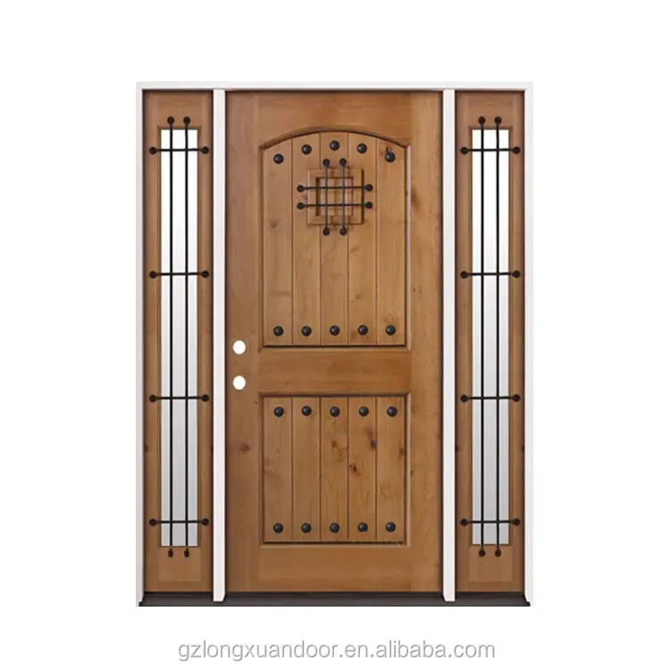 Doppia parte porta stile legno vetro a buon mercato cina porte ingresso interno 8 piedi personalizzato Design grafico porte interne Mdf CN;GUA