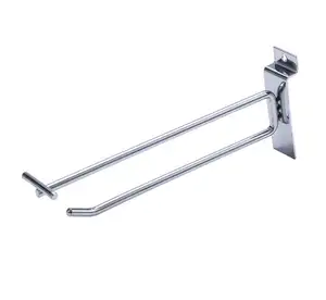 Grosir Kualitas Tinggi Logam Chrome Supermarket Papan Pasak Kait Slat Wall Hook