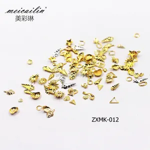 Gold Nail Mixed Ocean animal Style Metal Nail Studs Christmas Nail Decoration