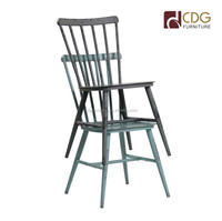 Chaises de restaurant d'extérieur empilables colorées, style antique, empilables, en aluminium coloré, rétro, métalliques, style Windsor, pour restaurant et café
