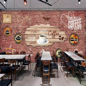 Brick Design <span class=keywords><strong>Wallpaper</strong></span> Backstein Wandbild Dream Eat Shop Bar Coffee Shop 3d Dach Tapete <span class=keywords><strong>Blank</strong></span> Druckbare Tapeten rolle