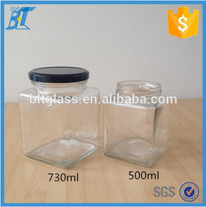 500ml 730ml Rectangle <strong>Empty</strong> Glass Food <strong>Jar</strong> Glass <strong>Jar</strong> for <strong>Sweet</strong> Cookies Chocolate - Product Image 2
