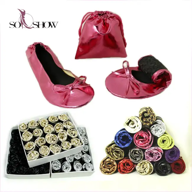 Chaussures plates à roulettes pour femme, chaussures pliables et bon marché, cadeaux de mariage pour invités