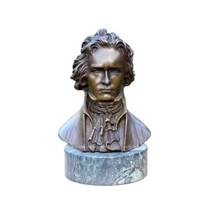 Buste de la <span class=keywords><strong>Mona</strong></span> Lisa en bronze en gros, décoration de bureau, sculpture pour hôtel et salon, mascotte en métal - Product Image 2