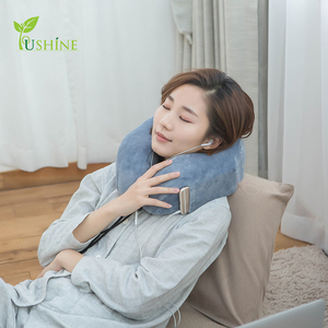 Bantal perjalanan portabel dengan masker tidur earplug & tas jinjing Super lembut busa memori sandaran leher traksi mendukung teknik rajut - Product Image 2